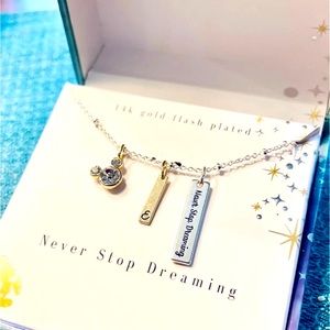 Disney Womens/Girls 14k gold 3 diff toned pendants Necklace NWT in Box